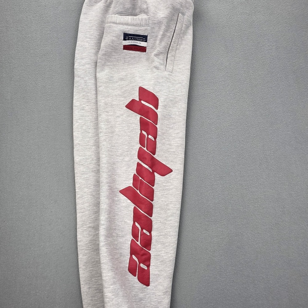 Aaliyah X Shoe Palace Mens Medium Grey Heather Fleece Jogger Sweatpants - Picture 7 of 9